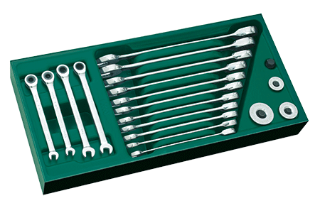 SATA 09908 zestaw 19 kluczy płasko-oczkowych z grzechotką na www.cooltools.pl