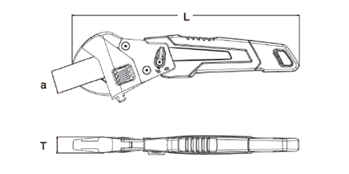 Schemat klucza nastawnego SATA z grzechotką na 