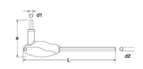 Klucz SATA trzpieniowy 6 kątny z uchwytem typu "T"