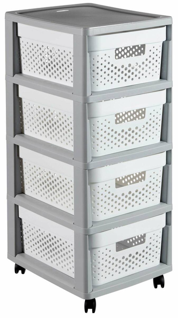 CURVER REGAŁ INFINITY KD 4X10L AŻUROWY   /SZARY/BIAŁY
