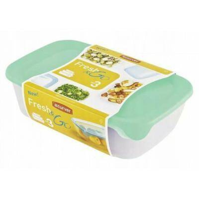 CURVER ZESTAW POJEMNIKÓW FRESH&GO 2L+1L+0,5L   /SELEDYNOWY/
TRANSPARENTNY