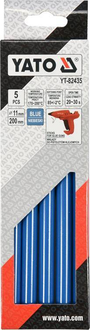 YATO WKŁAD KLEJOWY TERMOTOPLIWY 11,2x200mm NIEBIESKI 5szt.