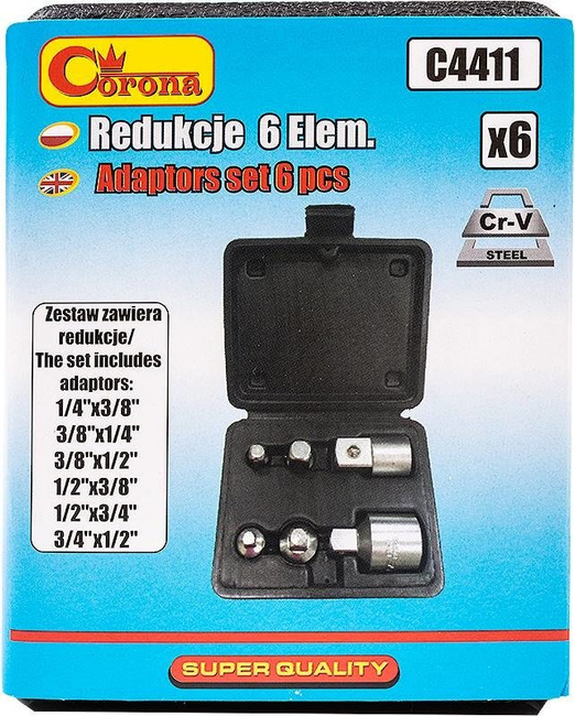Zestaw przejściówek / redukcja 6 szt. Corona C4411