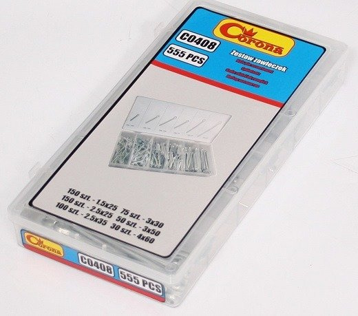 Zestaw zawleczek prostych Corona C0408