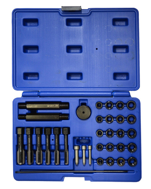 Zestaw do regeneracji gwintów świec żarowych 33 szt. QUATROS QS14140