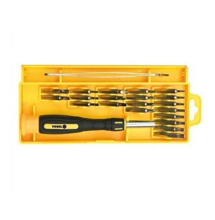 VOREL WKRĘTAKI PRECYZYJNE Z WYMIENNYMI GROTAMI kpl. 22szt.   64395