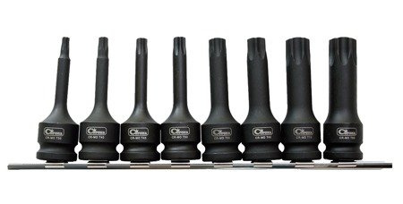 Zestaw nasadek udarowych 1/2" z końcówką bit TORX T30-T80 na listwie Corona Exclusive C6950