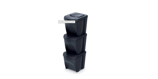 PROSPERPLAST KOSZ NA ŚMIECI SZARY SET3 25L