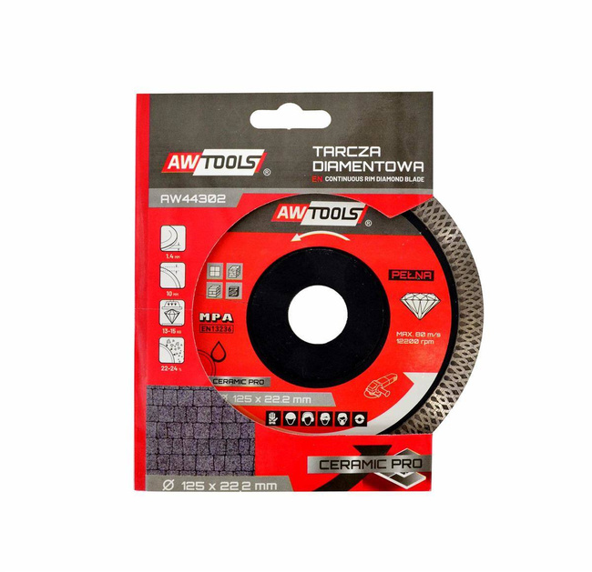 AW TARCZA DIAMENTOWA PEŁNA DO GRESU 125x22,2 / CERAMIC PRO