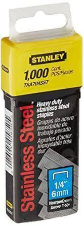 STANLEY ZSZYWKI G  6mm 1000 WYTRZYMAŁE, STAL NIERDZEWNA