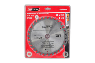 AWTOOLS PIŁA TARCZOWA WIDIOWA 250x30/22/16x40z