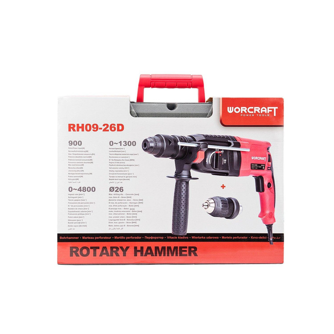 Młotowiertarka elektryczna 900W z uchwytem SDS z akcesoriami BMC RH0926D - WORCRAFT