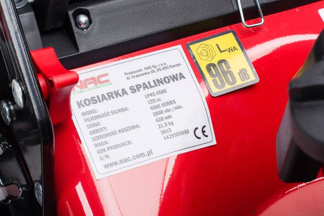 NAC KOSIARKA SPALINOWA BEZ NAPĘDU 42cm BRIGGS & STRATTON 125cc  LP42-450E