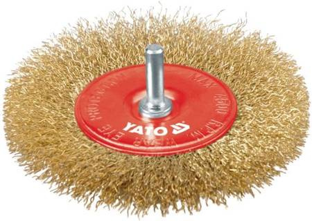 YATO SZCZOTKA TARCZOWA 100mm, Z TRZPIENIEM, DRUT MOSIĄDZ  4757