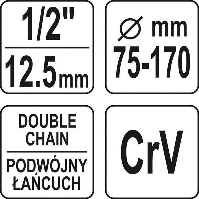 YATO KLUCZ ŁAŃCUCHOWY DO FILTRÓW OLEJU 1/2"