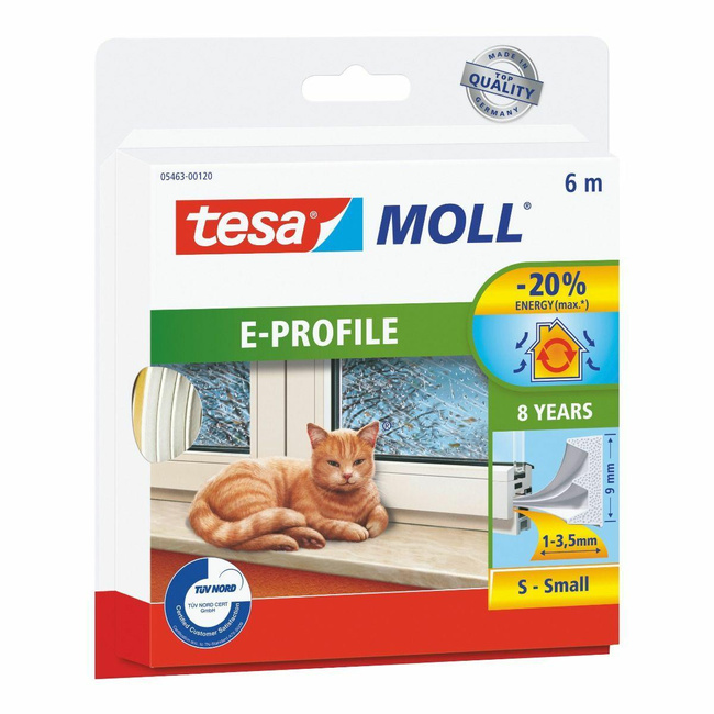 TESA USZCZELKA BIAŁA  E - 6m 9mm