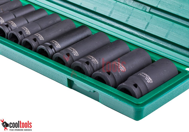 Komplet nasadek udarowych długich 1/2" sześciokątnych metrycznych JONNESWAY S03AD4111S