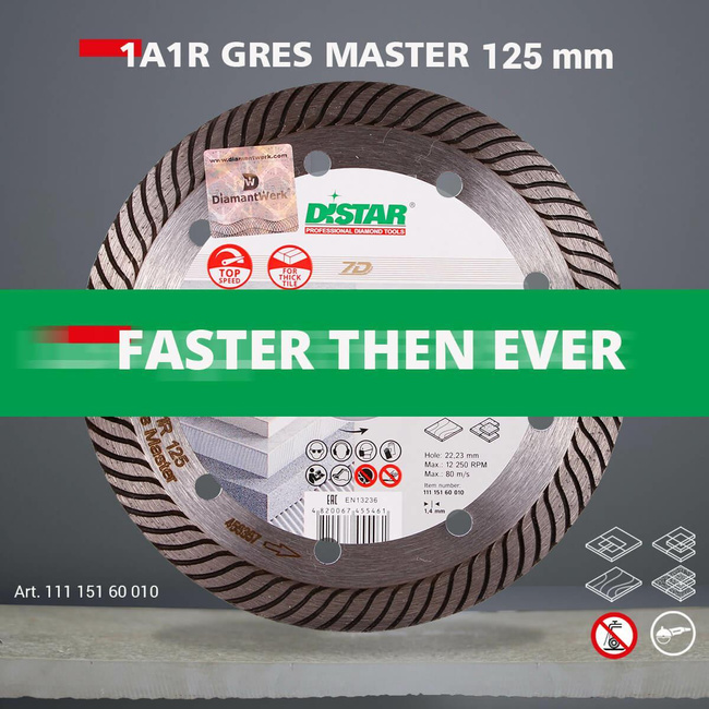 DISTAR TARCZA DIAMENTOWA GRES MASTER 125 x 1,4 x 10 x 22,23mm
