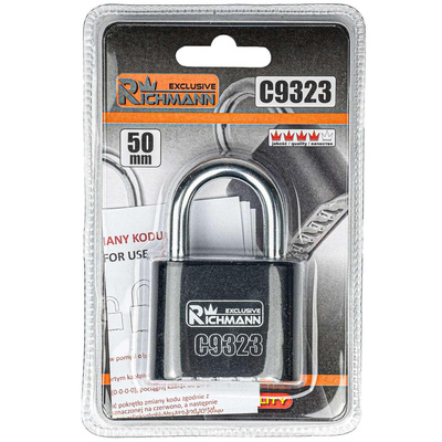 KŁÓDKA NA SZYFR CZARNA 50MM RICHMANN EXCLUSIVE C9323