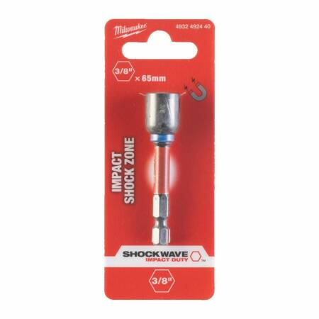 MILWAUKEE KOŃCÓWKA Z NASADKĄ MAGNETYCZNA HEX  3/8" (65mm)