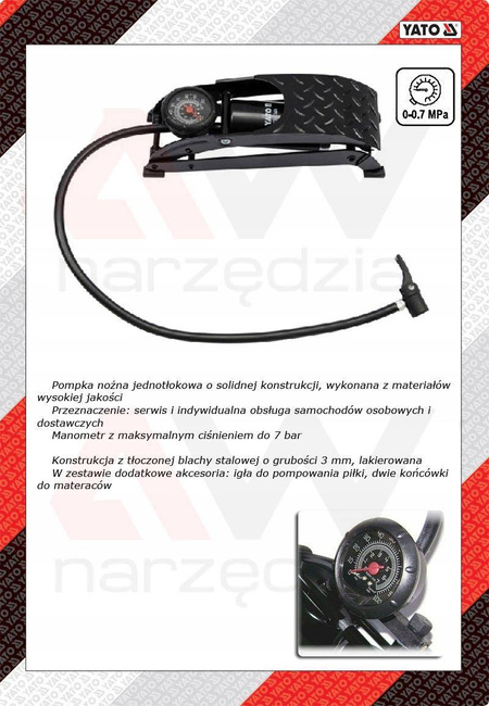 YATO POMPKA NOŻNA JEDNOTŁOKOWA  7349