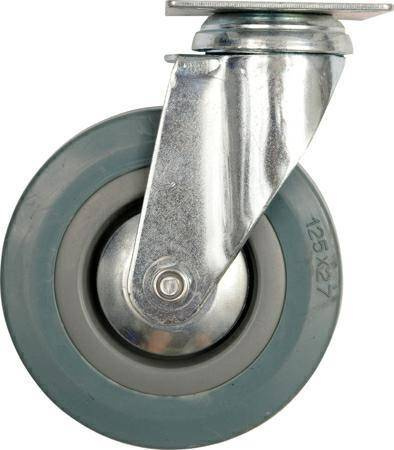 VOREL KOŁO SKRĘTNE SZARA GUMA  75mm