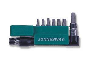 JONNESWAY KOŃCÓWKI / BITY TORX 1/4" 7 elem + POKRĘTŁO S08H2S8S