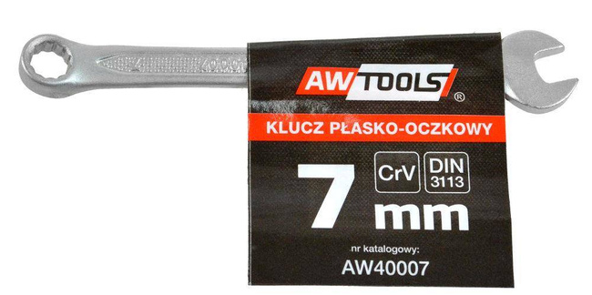 AWTOOLS KLUCZ PŁASKO-OCZKOWY CrV DIN3113 ROZMIAR: 7 (MM)