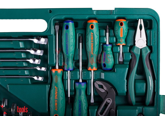 Zestaw kluczy nasadowych 1/4", 1/2" i narzędzi ręcznych 127 elementów Jonnesway S04H524127S