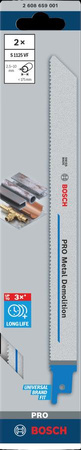 BOSCH BRZESZCZOT DO PIŁY SZABLASTEJ PRO METAL DEMOLITION S1125VF 1,25 x 19 x 225mm /2szt.