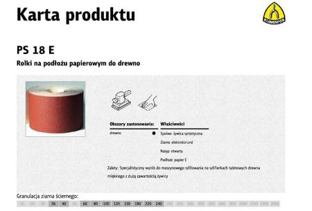 KLINGSPOR ROLKA NA PODŁOŻU PAPIEROWYM PS18E 150mm gr. 40  (30mb)