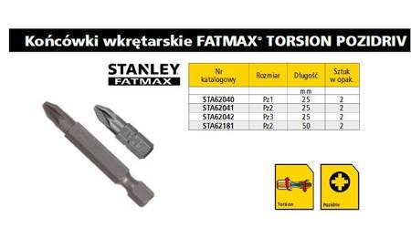 STANLEY KOŃCÓWKA PZ1 x 25mm /2szt.