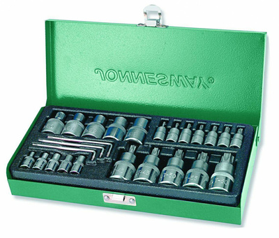 Komplet kluczy wpustowych TORX i nasadowych E 25szt. Jonnesway S06H425S