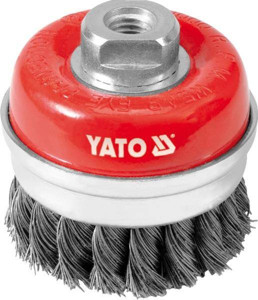 YATO SZCZOTKA DOCZOŁOWA 60mm, NA GWINT M14, DRUT SKRĘCANY - INOX  4768
