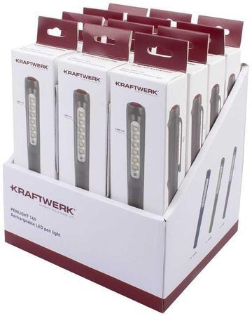 LATARKA AKU PEN LIGHT 6+1 LED SZARA DISPLAY 12