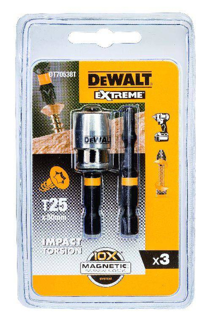 DEWALT KOŃCÓWKA UDAR. T25x50 /2szt. +UCHWYT MAGNETYCZNY EXTREME IMPACT TORSION