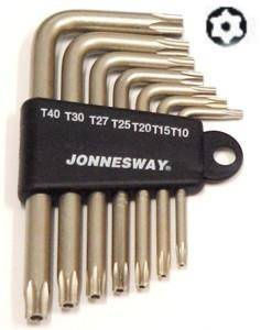 JONNESWAY KLUCZ TORX TYP "L" KOMPLET  7cz. OTWÓR    H08MT07S
