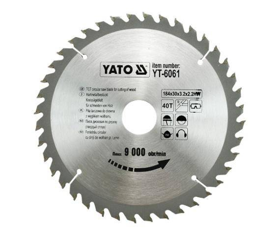 YATO PIŁA TARCZOWA WIDIOWA 184x30mm  40-ZĘBÓW 6061
