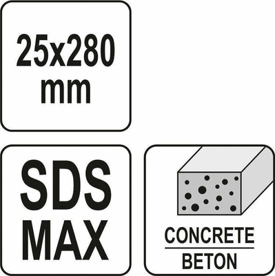 YATO DŁUTO PŁASKIE SDS MAX 25mm