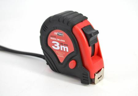 AWTOOLS MIARA ZWIJANA CZERWONO-CZARNA  3m x 16mm