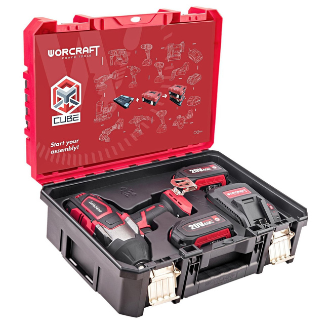 Akumulatorowy klucz udarowy bezszczotkowy Li-ion 3/4'' 1800Nm 20V zestaw w pudełku XCUBE CIWS20LIB1800X - WORCRAFT