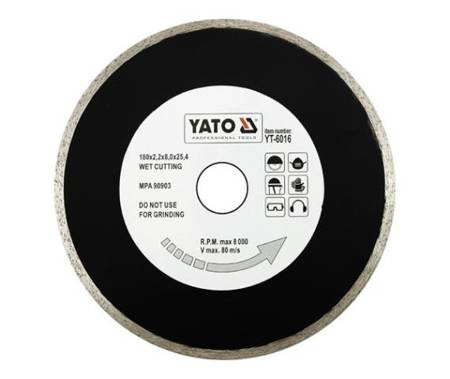 YATO TARCZA DIAMENTOWA PEŁNA 180 x 25,4mm   6016