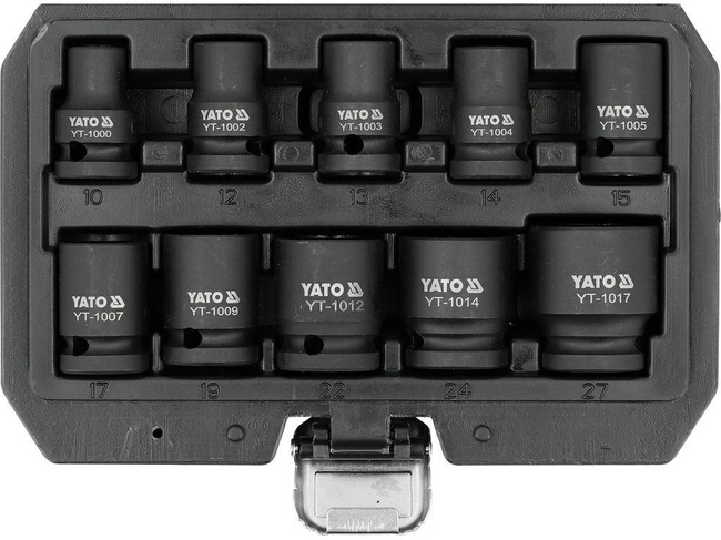 YATO ZESTAW NASADEK UDAROWYCH 1/2"  10el.