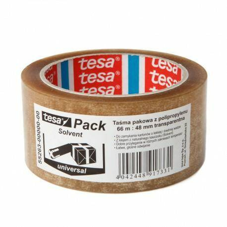 Taśma pakowa SOLVENT 66m:48mm, przezroczysta