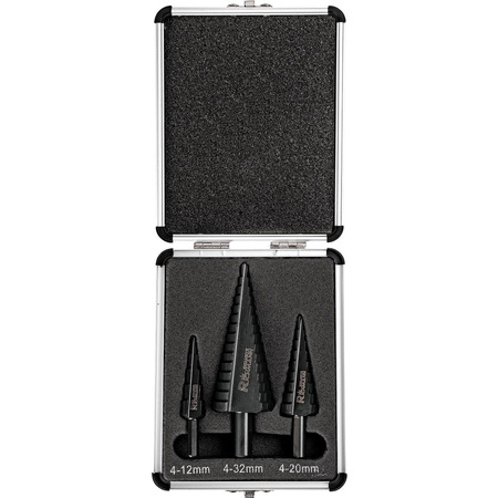 WIERTŁA STOPNIOWE DO METALU 4-32 MM 3 ELEM. ALU. PUDEŁKO Richmann Exclusive C9265