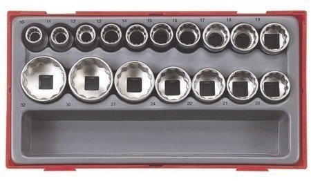 Zestaw nasadek 12 kątnych 1/2" 10-32 mm 17szt. TengTools TT1217 (03570207)