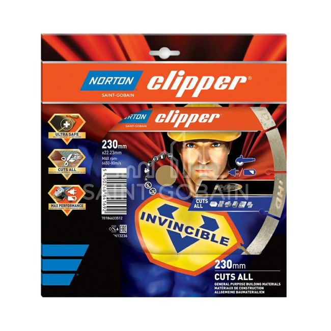 NORTON TARCZA DIAMENTOWA SEGMENTOWA 230mm INVICIBLE CUTS ALL
