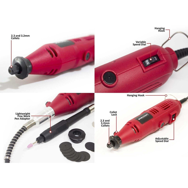 Zestaw mini szlifierek (40 sztuk) 135W EMG0142 - WORCRAFT