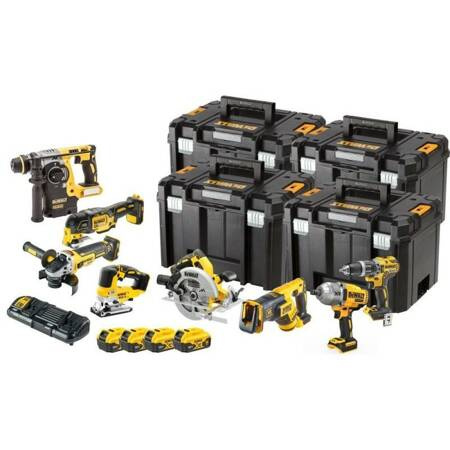 DEWALT ZESTAW COMBO 18V DCK865P4T (DCD796, DCF899H, DCS367, DCH273, DCS334, DCG405, DCS355, DCS570) 4x5,0Ah 4xTSTAK