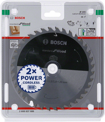 BOSCH PIŁA STANDARD WOOD ACCU 165x20x36z